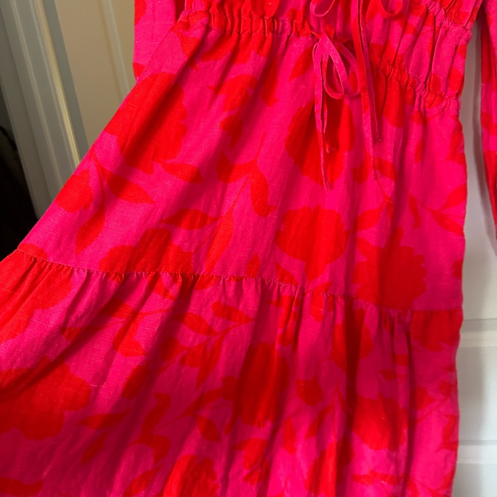XS, S, M - Kate spade x target women’s classic rose linen Maxi Dress - Picture 10 of 13
